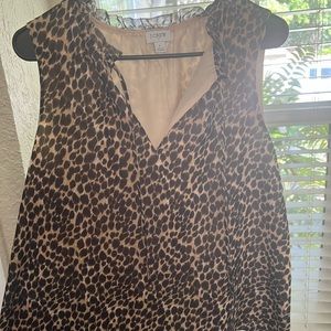 Leopard print sleeveless blouse